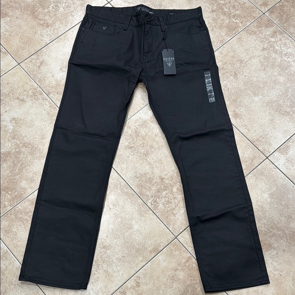 Guess Men's Lincoln slim straight Black Jeans NWT 36 x 32 - Picture 5 of 11
